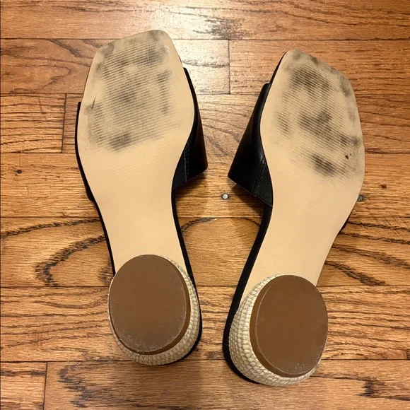 Nordstrom Black Mules with Woven Heel - Picture 3 of 8